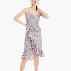 J. Crew Floral Ruffle Dress - Multicolor